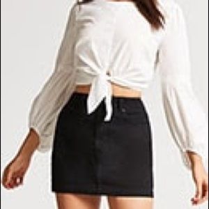 High-rise Mini Denim Skirt